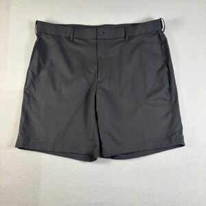 Mens Dark Gray Performance Golf Shorts Charcoal Flat Front Casual Size 40 41